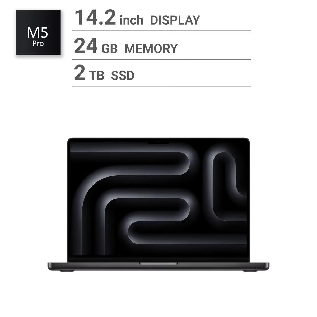 Apple MacBook Pro M5 Pro – Notebook – 14,2″ – 2 TB / 24 GB RAM – Negro espacial (Chip 18 núcleos)