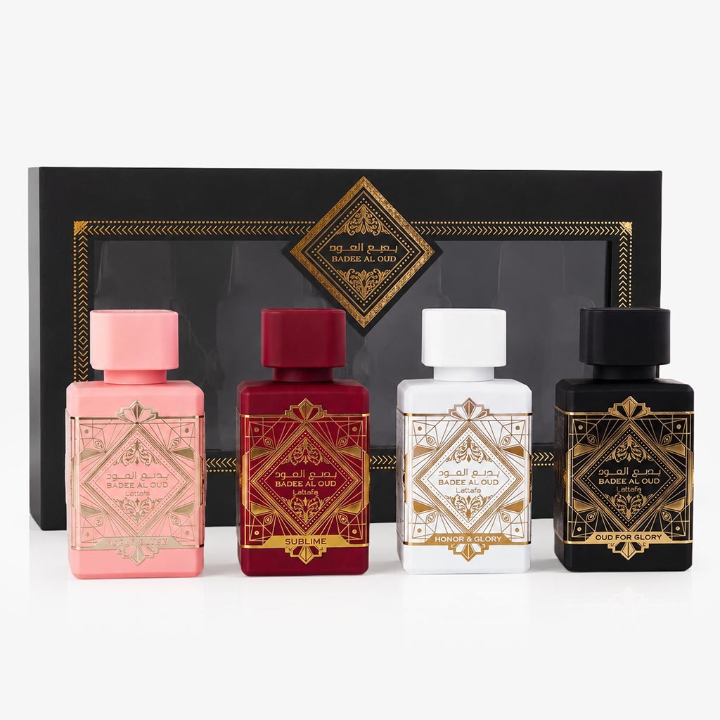 Lattafa Bade'e Al Oud Collection – Set de perfumes – 4 × 25 ml EDP