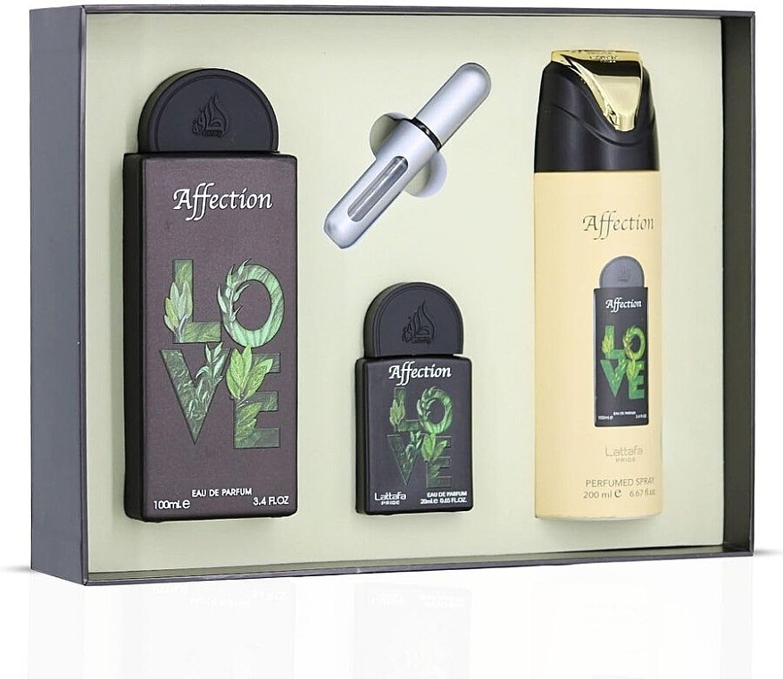 Lattafa Pride Affection – Set de perfumes – 100 ml EDP + 20 ml + Spray 200 ml