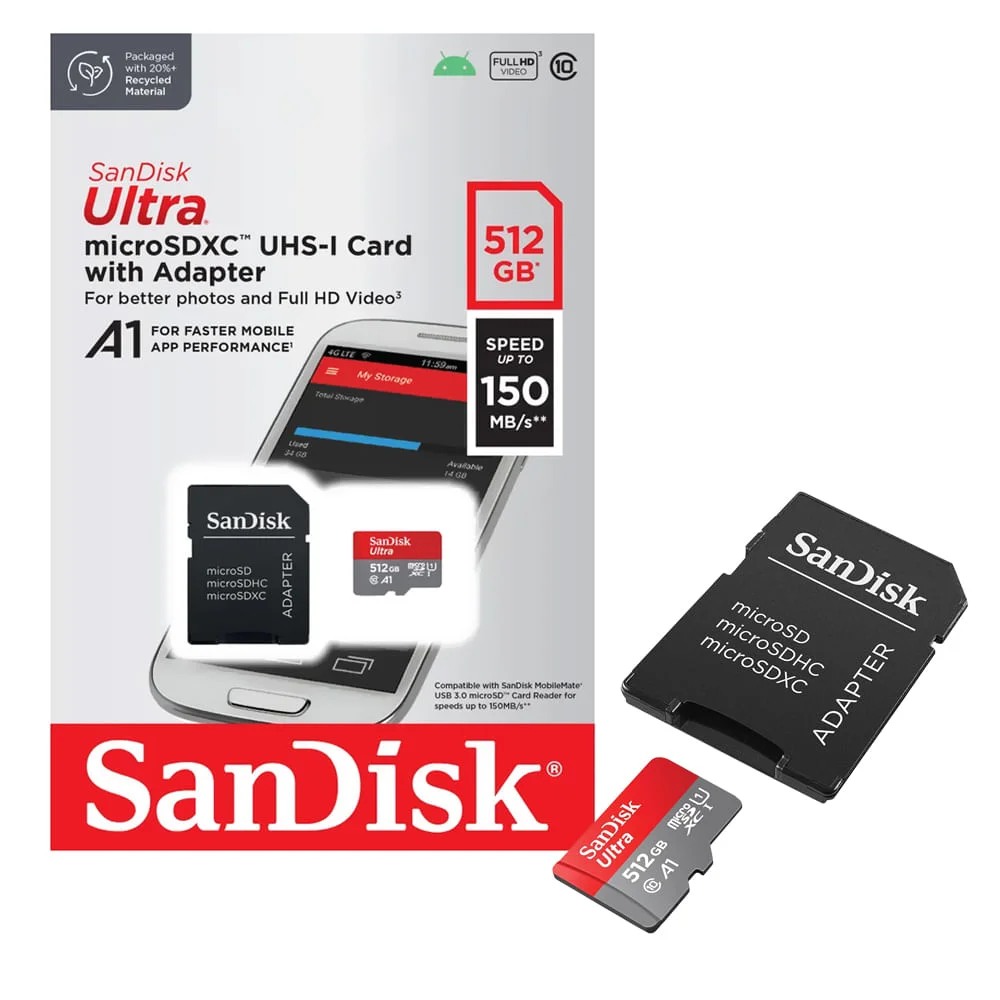 SanDisk Ultra 512 GB 150MB/S SDSQUAC-512G-GN6MA – Tarjeta microSD