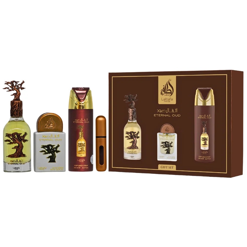 Lattafa Pride Eternal Oud – Set de perfumes – 100 ml EDP+20 ml+SPRAY 200 ml