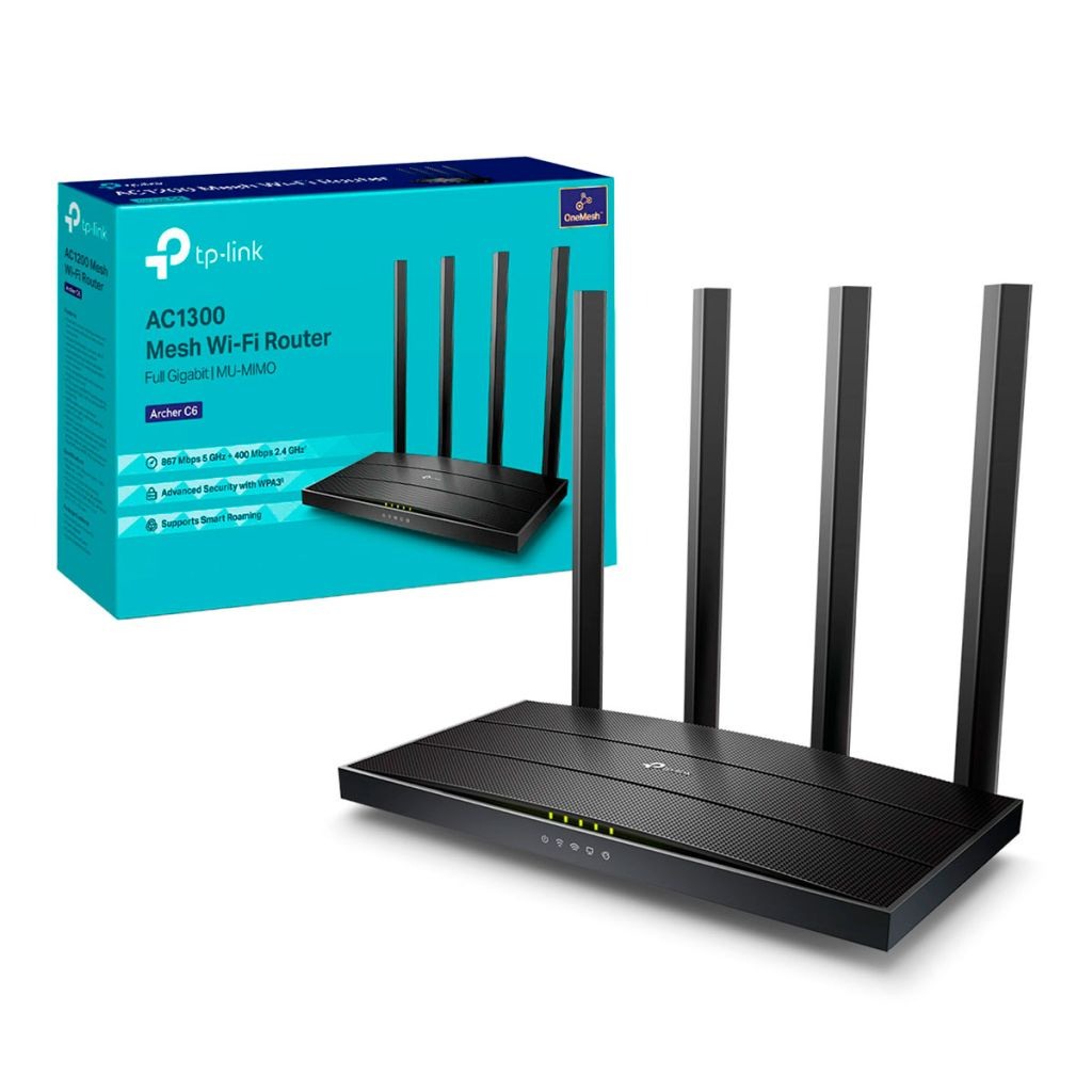 TP-Link Archer C6 AC1300 Wi-Fi Dual Band – Router