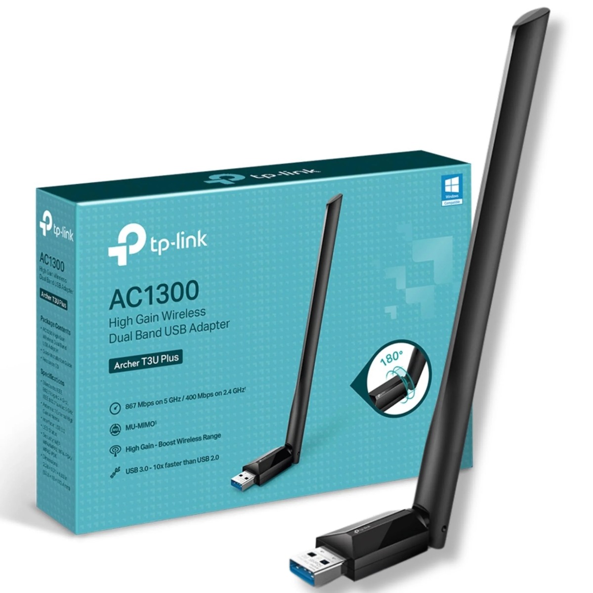 TP-Link Archer T3U Plus AC1300 Wi-Fi – Adaptador – Negro