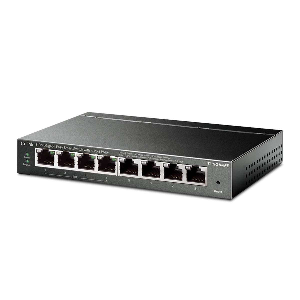 TP-Link TL-SG108PE 8 Puertos RJ45 – Switch – Negro