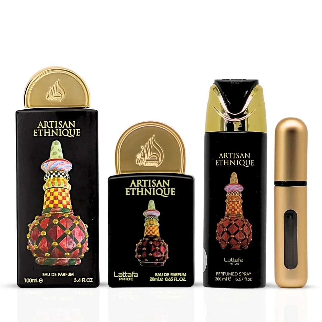 Lattafa Pride Artisan Ethnique – Set de perfumes – 100 ml EDP+20 ml+SPRAY 200 ml