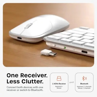 Satechi ST-ZEX1SS-EN Slim CEX1 Wireless Combo inglés – Combo teclado y mouse Bluetooth