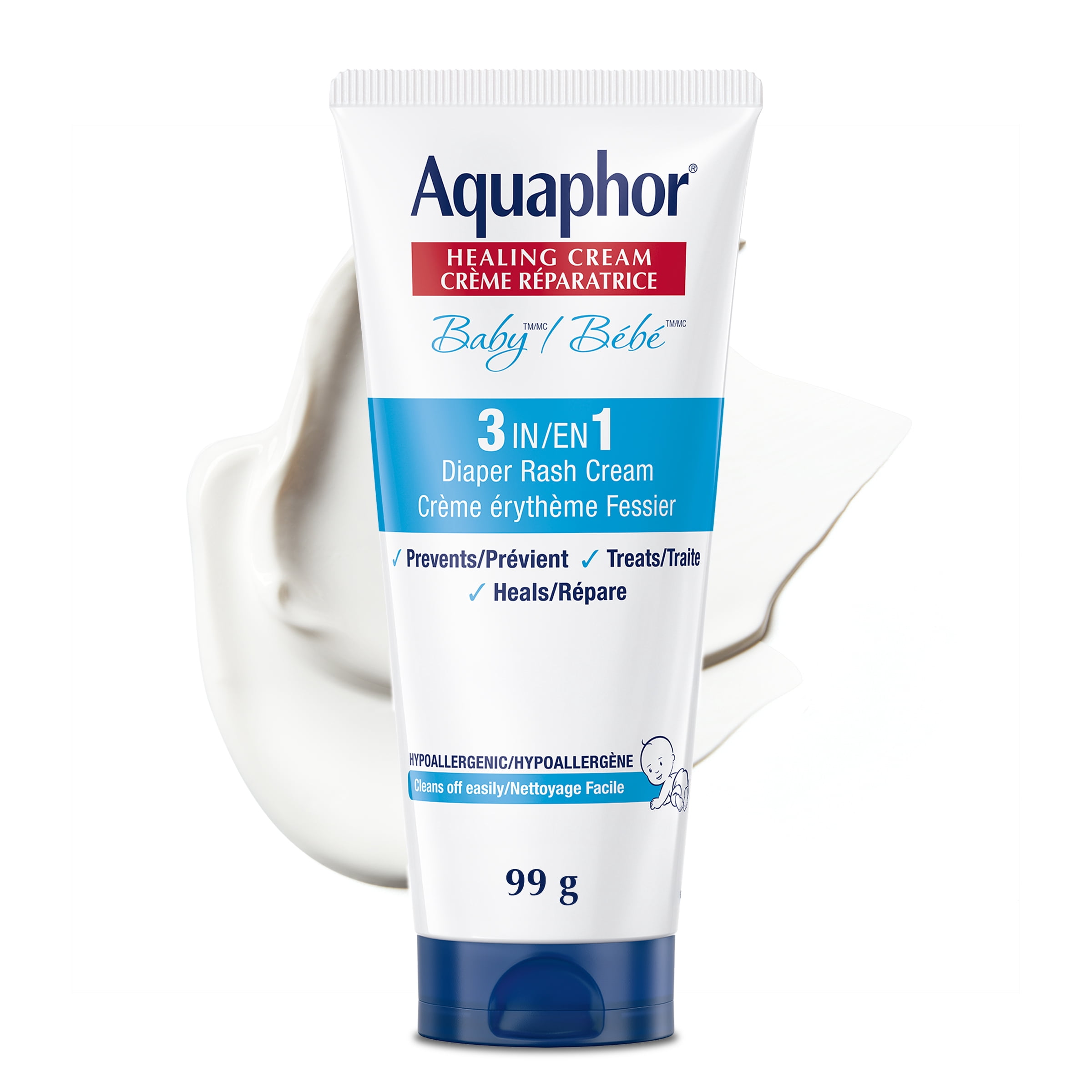 Eucerin Aquaphor Baby Diaper Rash 3 en 1 – Crema para pañal – 99 g
