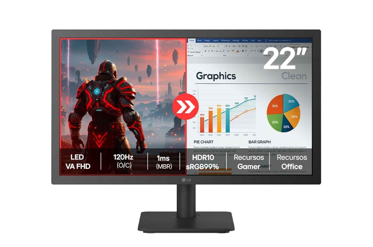 LG 22U403A-B FHD 120 Hz – Monitor LED – 22″