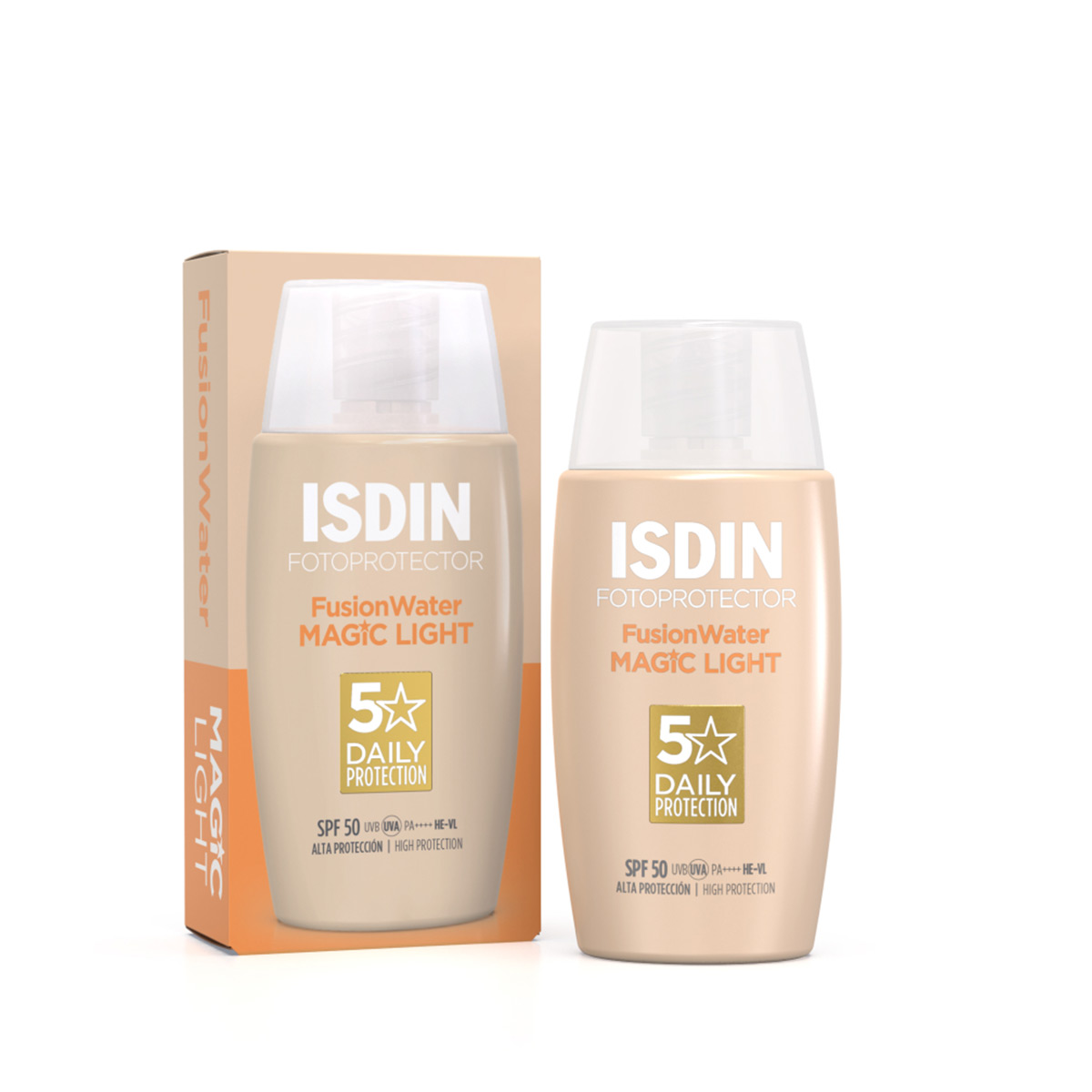 ISDIN Fusion Water Magic SPF 50 – Protector solar facial – 50 ml – Light