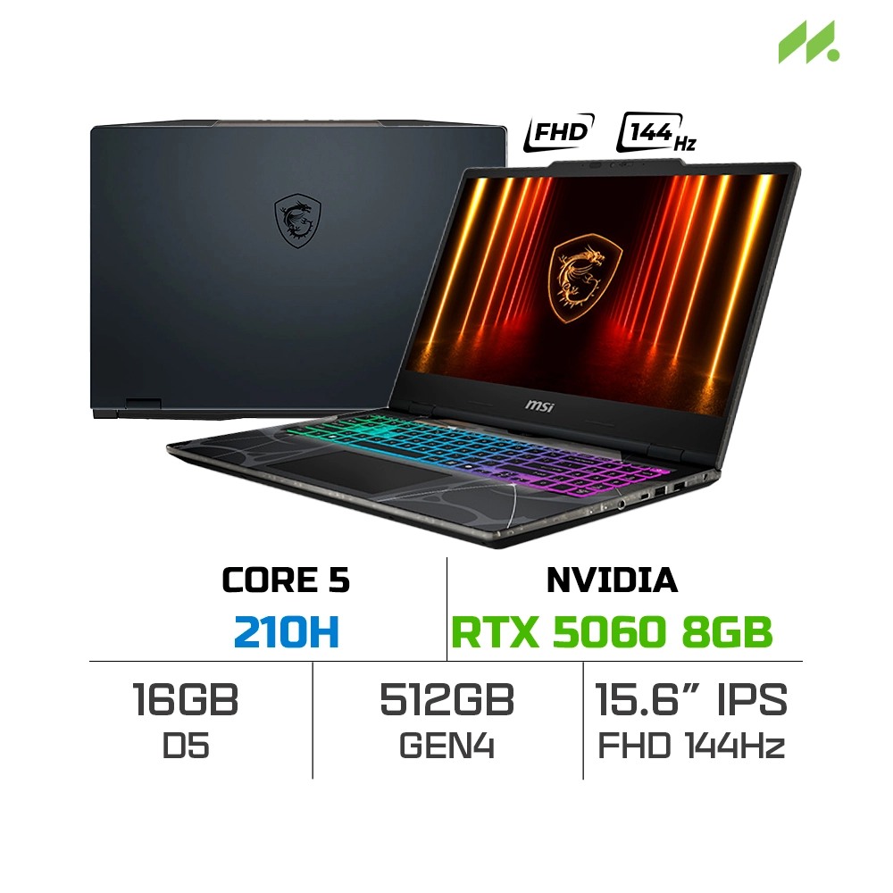 MSI Cyborg 15 B2RWFKG-295US I5-210H 15.6 RTX5060 8 GB – Notebook – 512 GB / 16 GB RAM