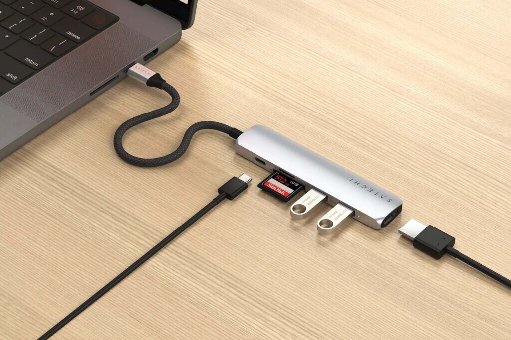 Satechi ST-HUSNS USB-C 6 en 1 – Hub – Plateado