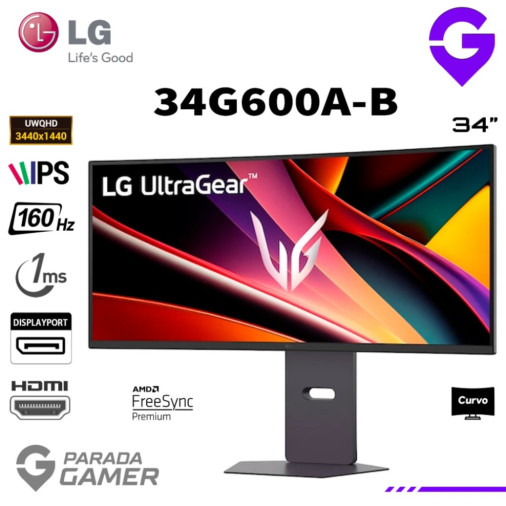 LG 34G600A-B UltraGear WQHD 160 Hz – Monitor LED – 34″